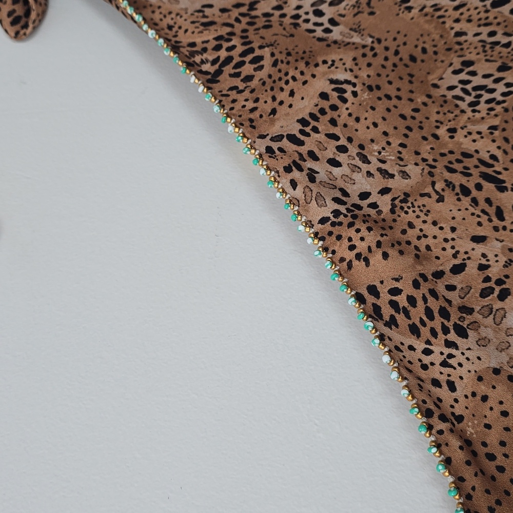 Agua Bendita Jambo Juno One-Shoulder Leopard Print Maxi Dress Medium - Picture 5 of 11